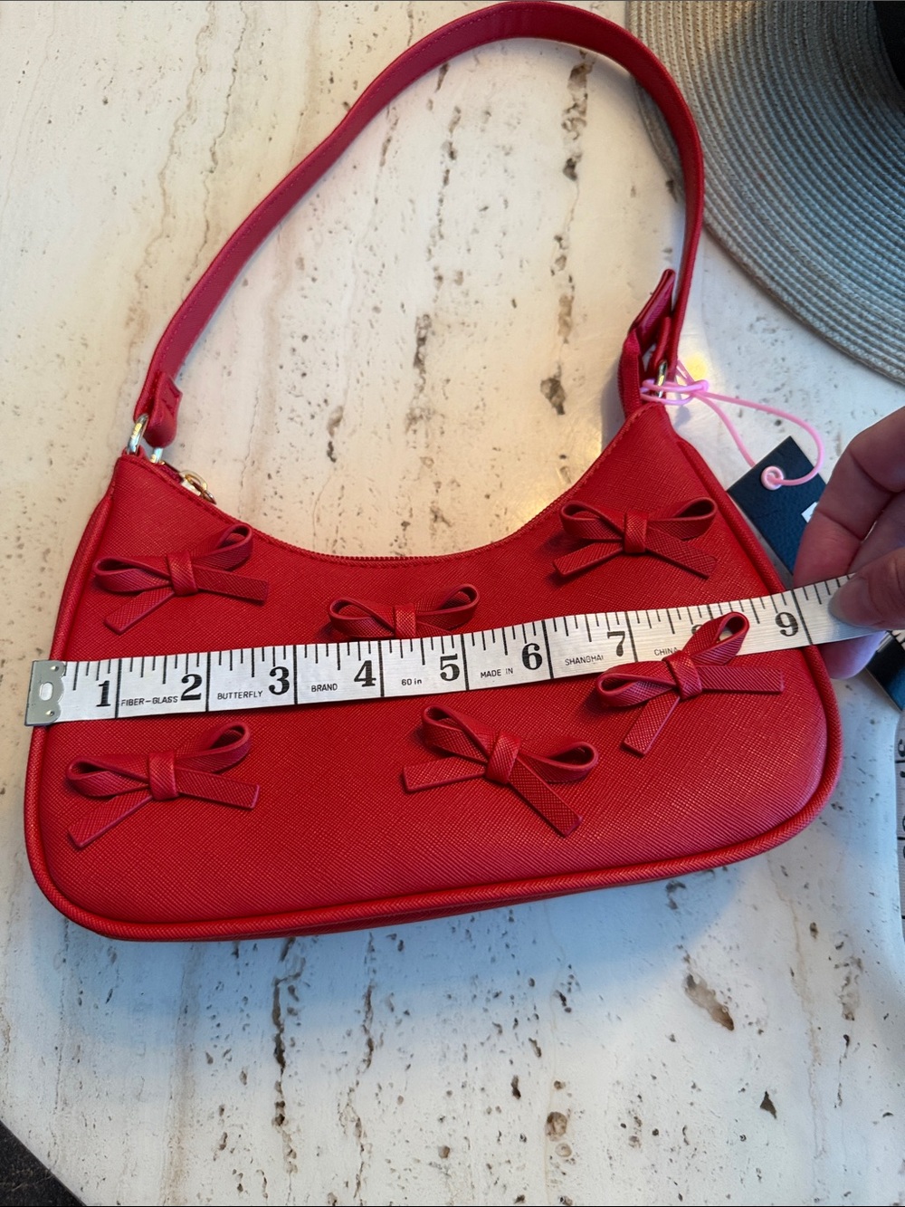 Like Dreams NWT Red Mini Shoulder Bag with Decorative Bows - Picture 11 of 13